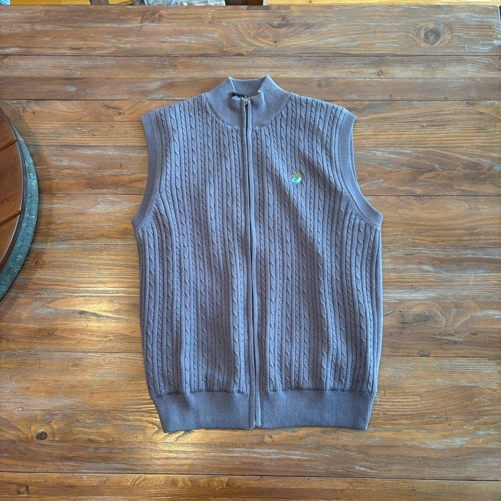 Scottish Winds Gray Sleeveless Zip-Up Lined Sweater Vest Women’s Size XL